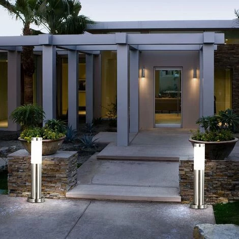 ETC-SHOP Lot De 2 Lampadaires D'extérieur à LED Pour Allée De Jardin, Projecteurs De Jardin En Acier Inoxydable, éclairage De Terrasse – Image 3