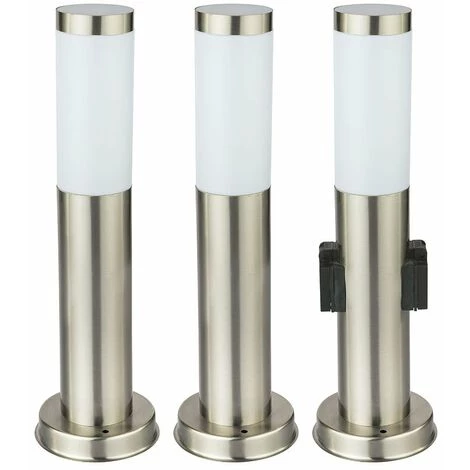 ETC-SHOP Lot De 3 Lampadaires D'extérieur Douilles D'éclairage Sur Pied En Acier Inoxydable Lampadaires Spots IP44 E27 Light – Image 2