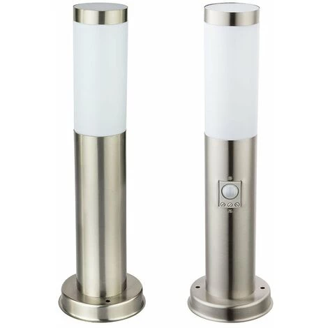 ETC-SHOP 2 Lampes D'extérieur éclairage Sur Pied Détecteurs De Mouvement En Acier Inoxydable Lampes De Pied De Jardin IP44 – Image 2