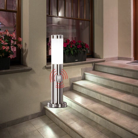 ETC-SHOP 2 Lampes D'extérieur éclairage Sur Pied Détecteurs De Mouvement En Acier Inoxydable Lampes De Pied De Jardin IP44 – Image 4