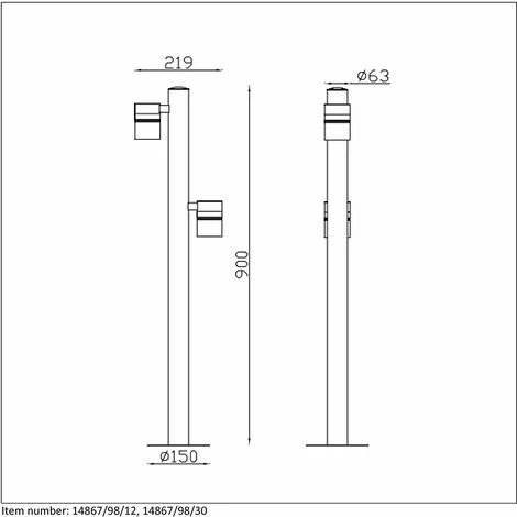 Lucide ARNE-LED - Borne Exterieur Extérieur - Ø 6,3 Cm - LED - GU10-2x5W 2700K - IP44 - Chrome Dépoli – Image 4