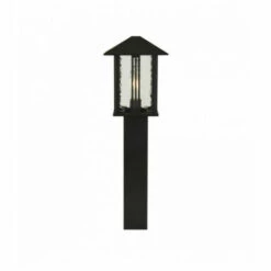 SEARCHLIGHT Poteau D'extérieur Venice 1 Ampoule Hauteur 740mm - Noir Avec Verre à Eau - Transparent