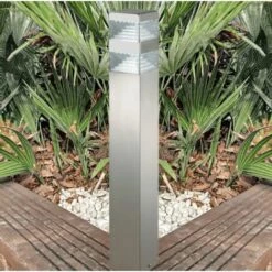 LUMIHOME Borne Pyramide 32 Led Inox 60 Cm 230V - 1000 Lumens - Garantie 5 Ans - Certifiée RoHs