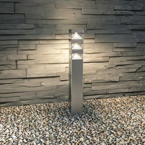 LUMIHOME Borne Pyramide 48 Led Inox 80 Cm - 230V - 1500 Lumens - Garantie 5 Ans - Certifiée RoHs