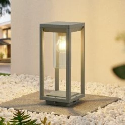 LINDBY Luminaire Extérieur 'Estami' En Aluminium - Gris Argenté