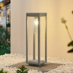 LINDBY Luminaire Extérieur 'Estami' En Aluminium - Gris Argenté