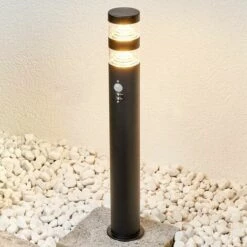 LINDBY LED Eclairage Exterieur Avec Detecteur De Mouvement 'Lanea' En Inox - Noir, Transparent