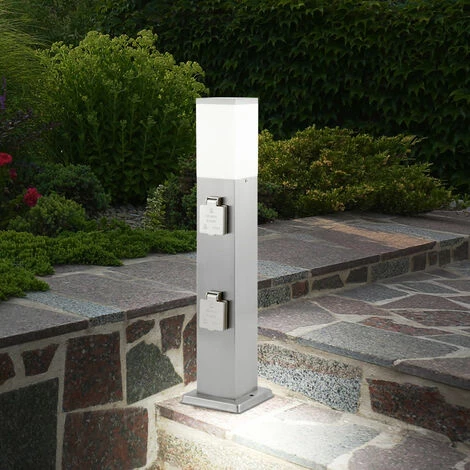 ETC-SHOP Lampadaire Avec Douille Lampe D'extérieur Avec Douille Lampe De Jardin Avec Douille, Acier Inoxydable Noir, 1x E27, LxH 12,5x53 Cm, Jardin – Image 4