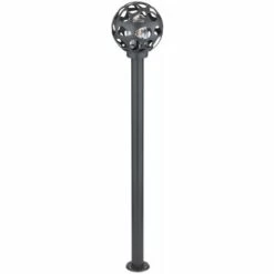 ETC-SHOP Lampes De Patio Extérieur, éclairage De Chemin Extérieur, Lampe D'extérieur, Lampadaire, Boule En Acier Inoxydable, Anthracite, 1x E27, H 110 Cm, Jardin