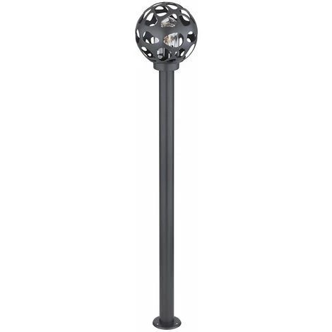 ETC-SHOP Lampes De Patio Extérieur, éclairage De Chemin Extérieur, Lampe D'extérieur, Lampadaire, Boule En Acier Inoxydable, Anthracite, 1x E27, H 110 Cm, Jardin