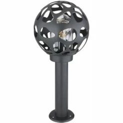 ETC-SHOP Lampadaire Extérieur Lampe De Jardin En Acier Inoxydable Lampadaire Boule Extérieur Avec électricité, Trou ALU Design Anthracite, 1x E27, DxH 20x 45 Cm