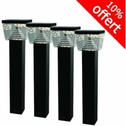 LUMIHOME Pack De 4 Bornes Liberty 32 LED SMD 9W H79cm