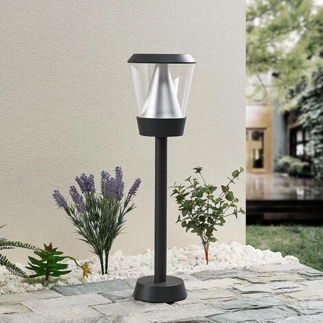 LUCANDE LED Borne Eclairage Exterieur 'Tiany' En Aluminium - Anthracite, Transparent – Image 2