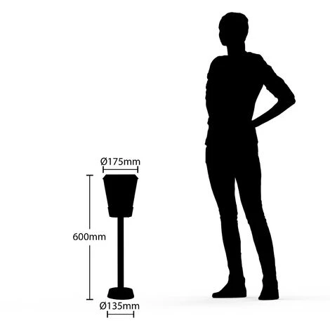 LUCANDE LED Borne Eclairage Exterieur 'Tiany' En Aluminium - Anthracite, Transparent – Image 3