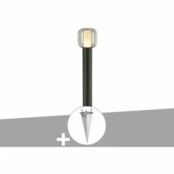 SLV Borne Extérieure Anthracite OVALISK 100 Avec LED Avec Piquet D'ancrage Gris