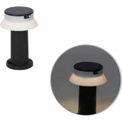 QAZQA Felice - LED Dimmable Lampe Sur Pied Extérieur Moderne Variateur Inclus - 1 Lumière - Ø 21 Cm - Noir - Moderne - Éclairage Extérieur - Noir