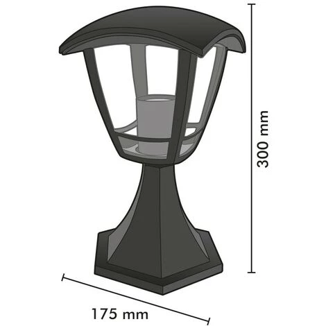 ARUM LIGHTING Borne Extérieur ALICANTE Pour Jardin Noir Culot E27 – Image 3