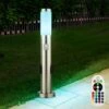 ETC-SHOP Borne D'éclairage à LED Avec Prise Eclairage De Chemin Extérieur Avec Détecteur De Mouvement Lampadaire De Jardin Borne D'éclairage à LED En Acier Inoxydable, 1x9W LED 1x 9W RVB, PxH 7,6x 60 Cm