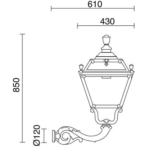 Applique Murale Classique CITY INDURA IP55 E27 70W Noir DOPO 056B-G05X1A-02 – Image 3