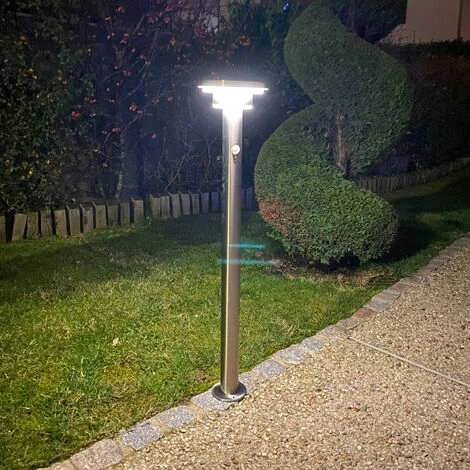LUMIHOME Borne Led Solaire Saphir - 85 Cm - Inox 75 à 600 Lumens - Batterie Remplaçable Et Détecteur De Mouvement – Image 4
