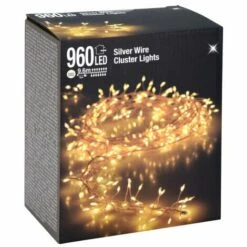 SPETEBO Fil D'argent CLUSTER Lights - 960 LED / 9,6 M