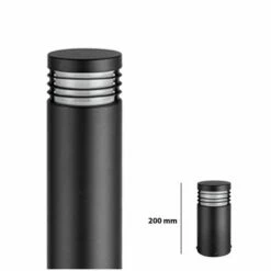 Pilier Extérieur Rond Avec Grille - E27 - IP 54 - 200 Mm - DeliTech®