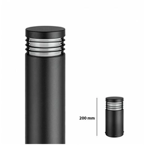 Pilier Extérieur Rond Avec Grille - E27 - IP 54 - 200 Mm - DeliTech®