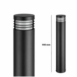 Pilier Extérieur Rond Avec Grille - E27 - IP 54 - 900 Mm - DeliTech®