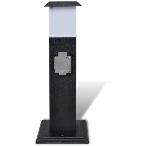 HAPPYSHOPPING Pilier Avec Lampe Pour Prise De Jardin Noir – Image 3
