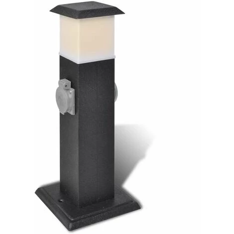 HAPPYSHOPPING Pilier Avec Lampe Pour Prise De Jardin Noir – Image 4