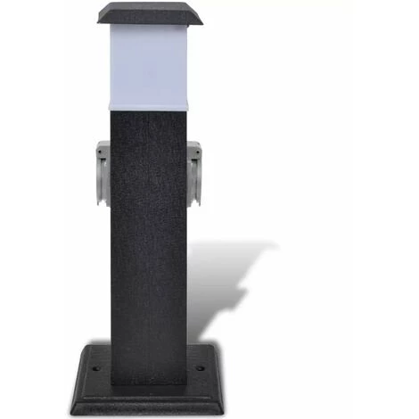 HAPPYSHOPPING Pilier Avec Lampe Pour Prise De Jardin Noir – Image 5
