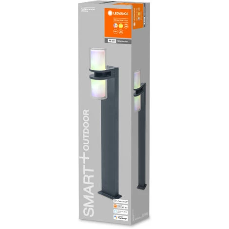 LEDVANCE, S.A.U LEDVANCE SMART+ WI-FI UPDOWN FLARE 80 Cm - Lampadaire LED Gradable Gris Foncé Pour Usage Extérieur En Aluminium Durable, Contrôle Des Couleurs RGB, 14 W, 3000 Kelvin Blanc Chaud, 1000 Lumen, IP44 - Dunkelgrau – Image 2