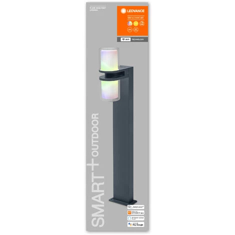 LEDVANCE, S.A.U LEDVANCE SMART+ WI-FI UPDOWN FLARE 80 Cm - Lampadaire LED Gradable Gris Foncé Pour Usage Extérieur En Aluminium Durable, Contrôle Des Couleurs RGB, 14 W, 3000 Kelvin Blanc Chaud, 1000 Lumen, IP44 - Dunkelgrau – Image 3