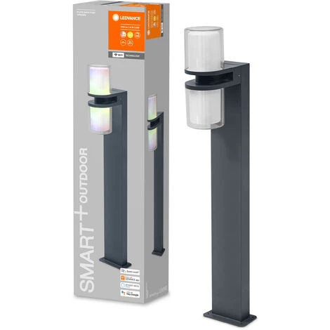 LEDVANCE, S.A.U LEDVANCE SMART+ WI-FI UPDOWN FLARE 80 Cm - Lampadaire LED Gradable Gris Foncé Pour Usage Extérieur En Aluminium Durable, Contrôle Des Couleurs RGB, 14 W, 3000 Kelvin Blanc Chaud, 1000 Lumen, IP44 - Dunkelgrau – Image 4