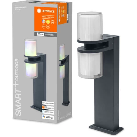 LEDVANCE, S.A.U LEDVANCE SMART+ WI-FI UPDOWN FLARE 50 Cm - Luminaire Sur Pied à LED Gradable Gris Foncé Pour L'extérieur En Aluminium Durable, Contrôle Des Couleurs RGB, 14 W, 3000 K Blanc Chaud, 1000lm, IP44 - Dunkelgrau – Image 4