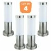 HOROZ ELECTRIC Lot De 4 Bornes Defne-3 Inox E27 60W - Inox