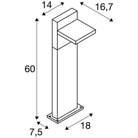 SLV ABRIDOR 60 Borne Extérieure Anthracite LED 14W 3000/4000K IP55 (1002991) – Image 2