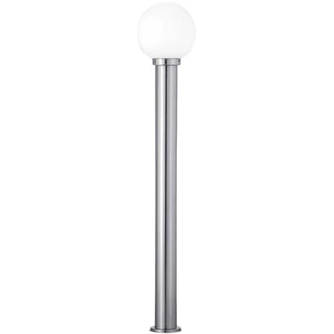 ETC-SHOP Eclairage De Chemin Extérieur Lampadaire De Jardin Lampadaire De Terrasse Extérieur Debout, IP44 Anti-éclaboussures En Acier Inoxydable Boule Argent Blanc, 1x Douille E27, DxH 20x110 Cm