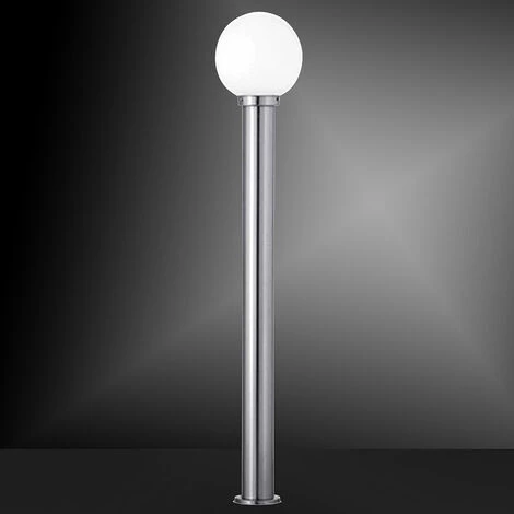 ETC-SHOP Eclairage De Chemin Extérieur Lampadaire De Jardin Lampadaire De Terrasse Extérieur Debout, IP44 Anti-éclaboussures En Acier Inoxydable Boule Argent Blanc, 1x Douille E27, DxH 20x110 Cm – Image 3