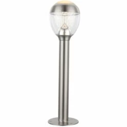 ETC-SHOP Lampe D'extérieur Lampadaire Lampadaire De Jardin Pied De Lampe En Acier Inoxydable Extérieur, IP44, 1x LED 11W 750Lm Blanc Chaud, DxH 15x59 Cm