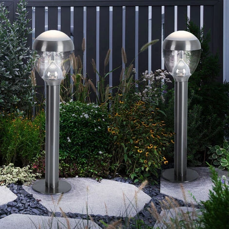 ETC-SHOP Lampe D'extérieur Lampadaire Lampadaire De Jardin Pied De Lampe En Acier Inoxydable Extérieur, IP44, 1x LED 11W 750Lm Blanc Chaud, DxH 15x59 Cm – Image 3