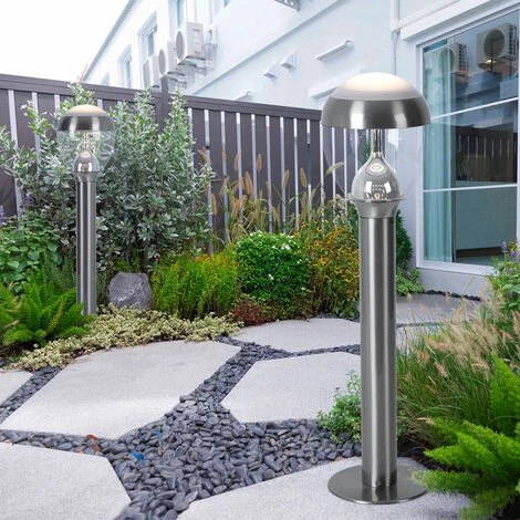 ETC-SHOP Lampe D'extérieur Lampadaire Lampadaire De Jardin Pied De Lampe En Acier Inoxydable Extérieur, IP44, 1x LED 11W 750Lm Blanc Chaud, DxH 15x59 Cm – Image 4