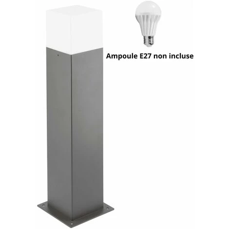 LUMIHOME Borne Extérieure économique Largo Anthracite 50cm 230V à Ampoules Interchangeables E27 – Image 3