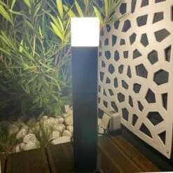 LUMIHOME Borne Extérieure économique Largo Anthracite 80cm 230V à Ampoules Interchangeables E27