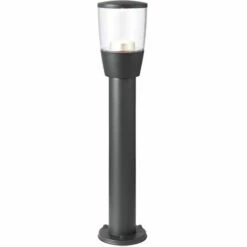 ENDON DIRECTORY LIGHTING Endon Canillo - Borne D'extérieur En Polycarbonate Transparent, Peinture Anthracite Mat Foncé Texturée IP44, GU10