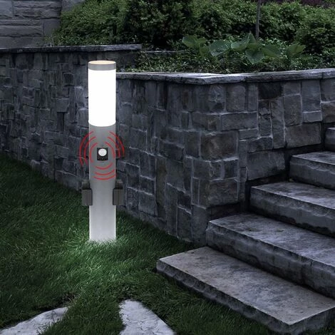 ETC-SHOP Lampadaire éclairage De Jardin Détecteur De Mouvement Douilles Extérieures Lampe à Pied En Acier Inoxydable Douilles De Jardin Anthracite – Image 3