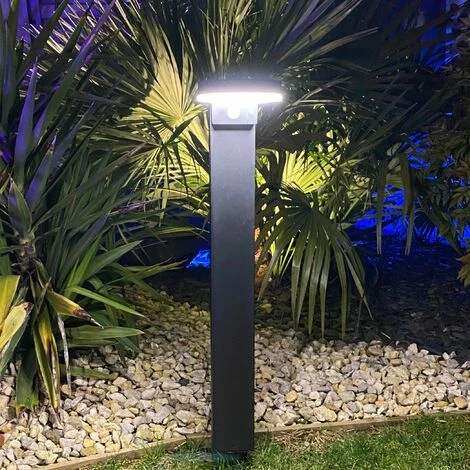 LUMIHOME Borne Led Extérieure Solaire Daytona Led 80 Cm - Noire - Convertible En Applique