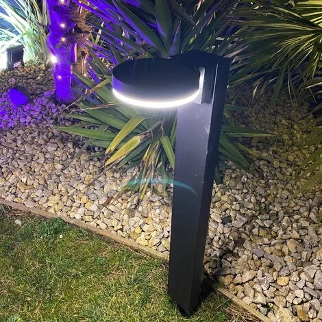 LUMIHOME Borne Led Extérieure Solaire Daytona Led 80 Cm - Noire - Convertible En Applique – Image 2