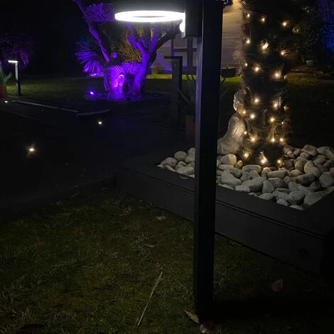 LUMIHOME Borne Led Extérieure Solaire Daytona Led 80 Cm - Noire - Convertible En Applique – Image 4