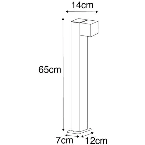 QAZQA Baleno - Lampe Sur Pied Extérieur Industriel - 1 Lumière - L 14 Cm - Doré/Laiton - Rustique - Éclairage Extérieur - Doré/Laiton – Image 4